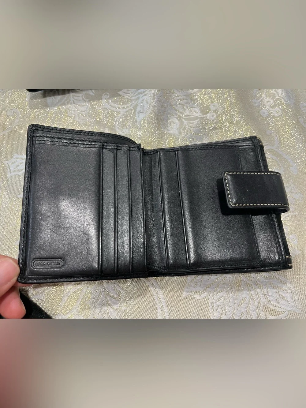 Vintage /Y2K-era Coach Signature Canvas French Wallet.